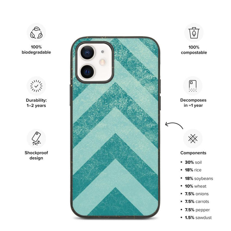 Ice Chevrons Biodegradable iPhone Case - Delta Lemur