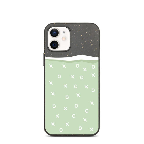 Noughts and Crosses Top Torn Illustrated Green Biodegradable iPhone Case - Delta Lemur
