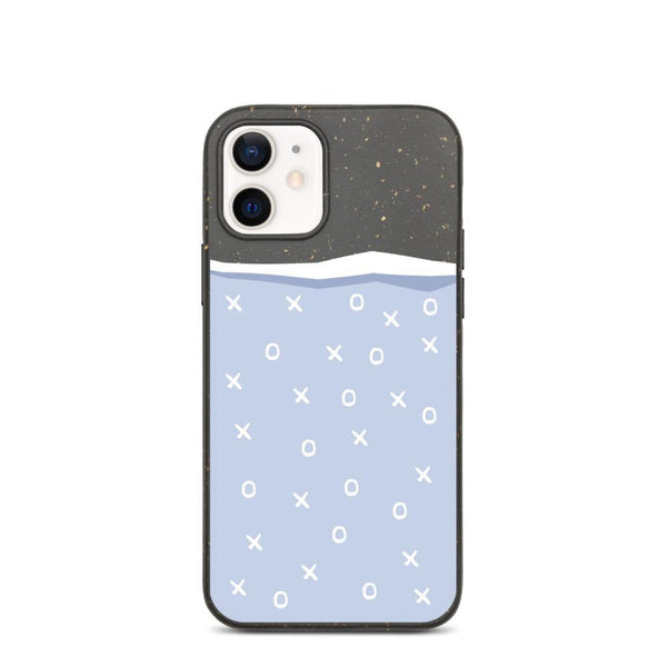 Noughts and Crosses Top Torn Illustrated Blue Biodegradable iPhone Case - Delta Lemur