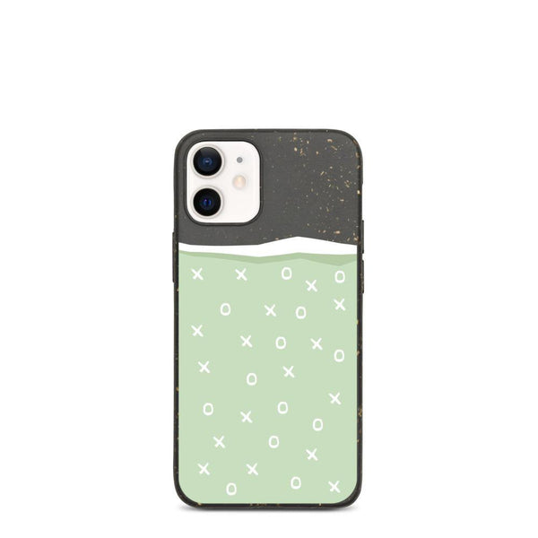 Noughts and Crosses Top Torn Illustrated Green Biodegradable iPhone Case - Delta Lemur