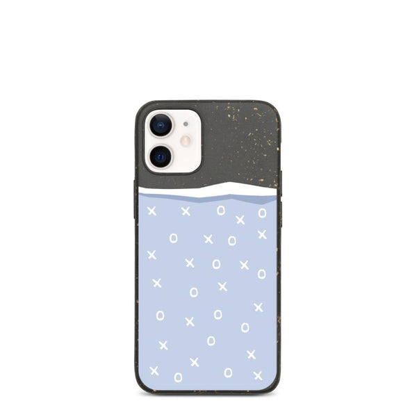 Noughts and Crosses Top Torn Illustrated Blue Biodegradable iPhone Case - Delta Lemur