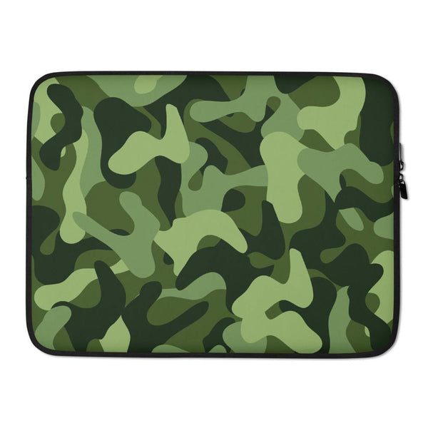 Green Camo Pattern Laptop Sleeve - Delta Lemur