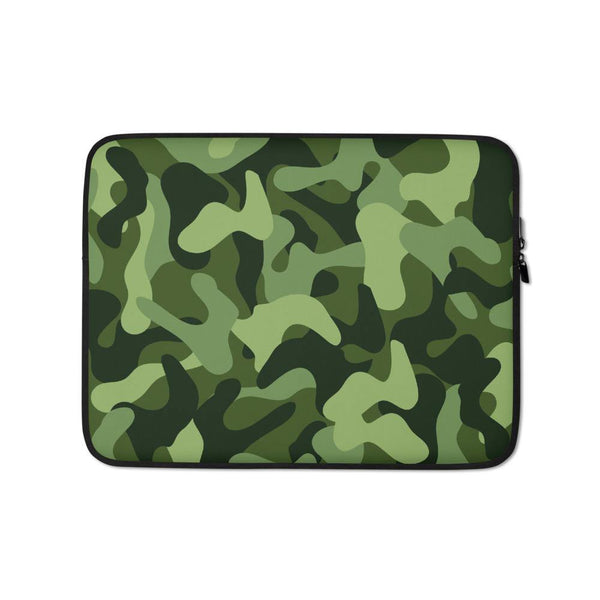 Green Camo Pattern Laptop Sleeve - Delta Lemur