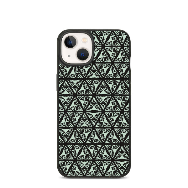 iPhone Case with Delta Lemur Light Green Pattern