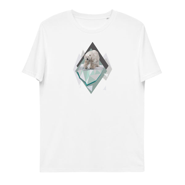 Unisex Organic Cotton White T-shirt with Polar Bear Illustration